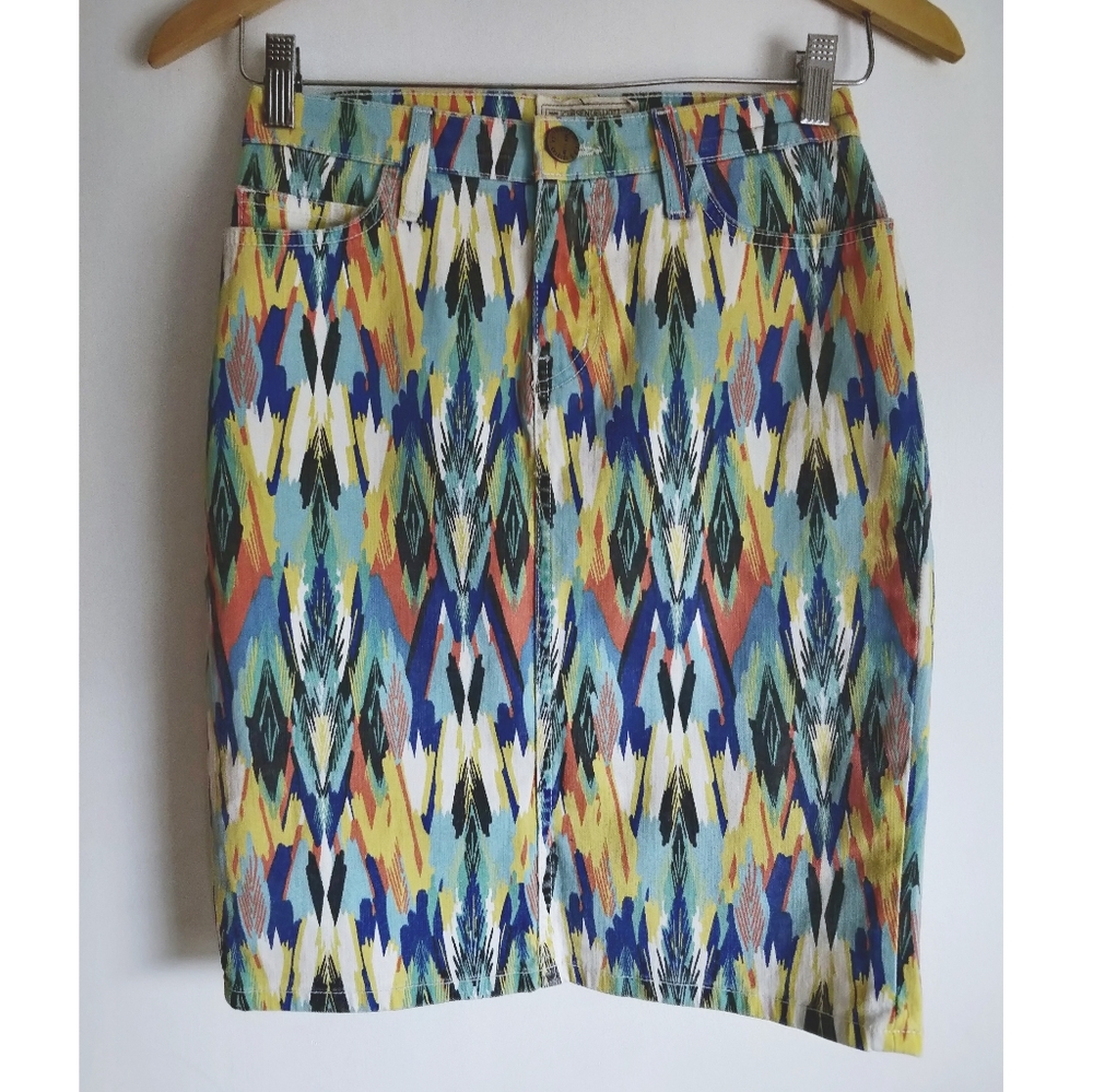 Current Elliott stiletto pencil skirt Multi arrow Ikat sz.28